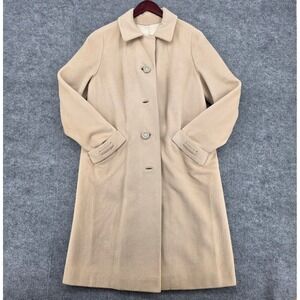 Vintage JJ O'Donnell 100% Pure Cashmere Coat Beige Tan ILGWU Longline Overcoat